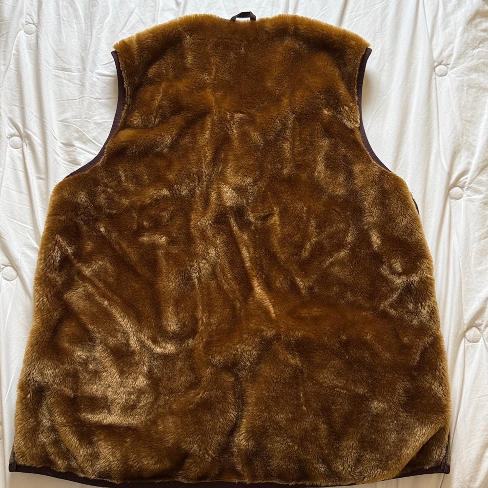 Barbour Warm Pile Waistcoat Zip-In Liner - Size 42 fur vest Vintage - Picture 7 of 9
